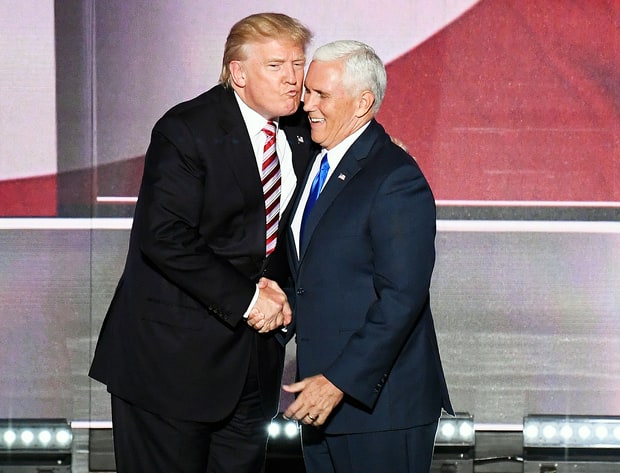 Donald Trump gives Mike Pence air kiss