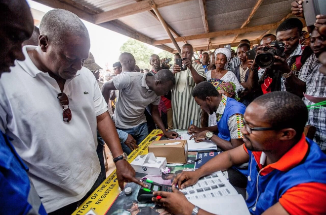 President Mahama votes at Bole Bamboi