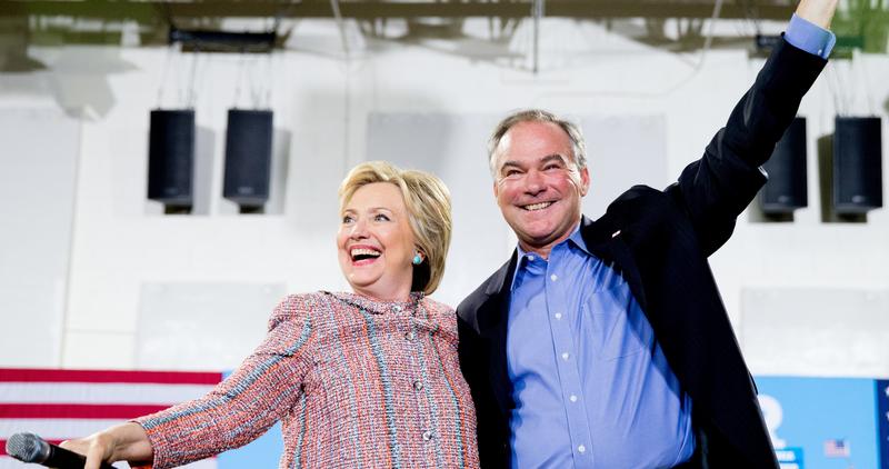 Hillary Clinton and Tim Kaine 