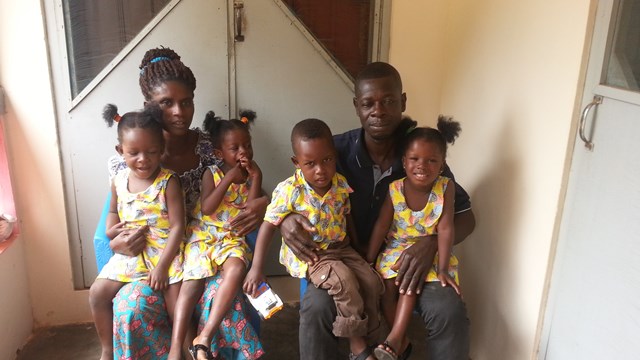 Collins Asiedu & Grace Okwan with quadruplets