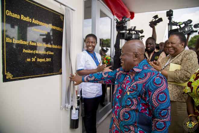 President Akufo Addo at the Launch of the Radio Astronomy Observatory 