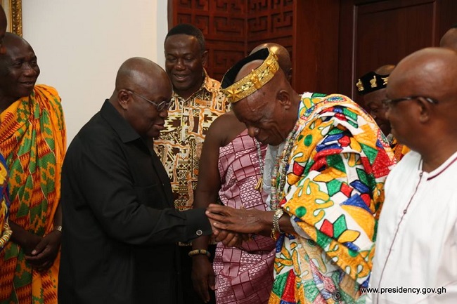 The President of the National House of Chiefs of Togo and Paramount Chief of Notsie, Togbe Agorkoli IV visits Akufo-Addo
