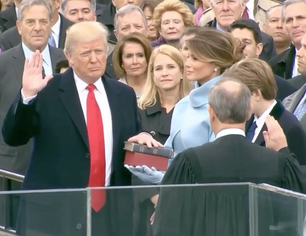 President Trump taking oath of office