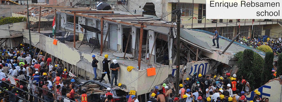 collapsed school building