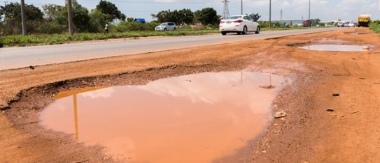 An uncompleted road in Ghana