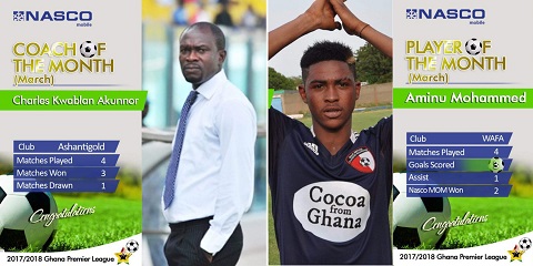 AshGold coach CK Akonnor and WAFA playmaker Aminu Mohammed win NASCO awards in the Ghana Premier League