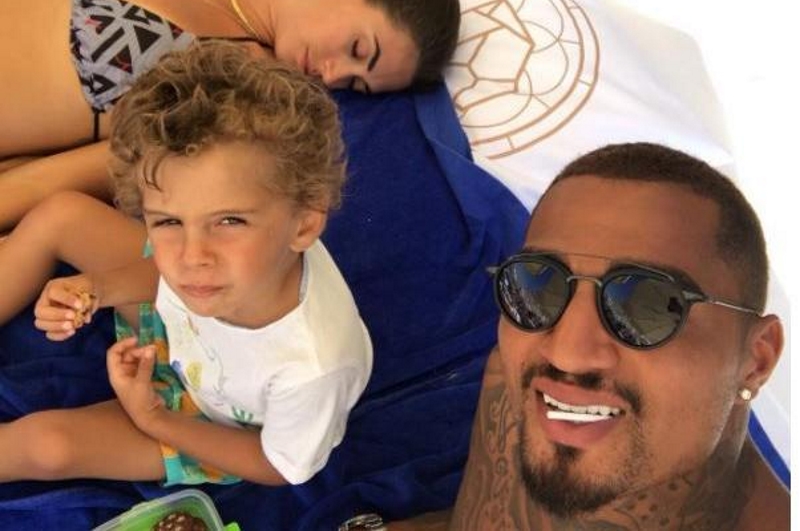 Kevin-Prince Boateng and his son Maddox Boateng