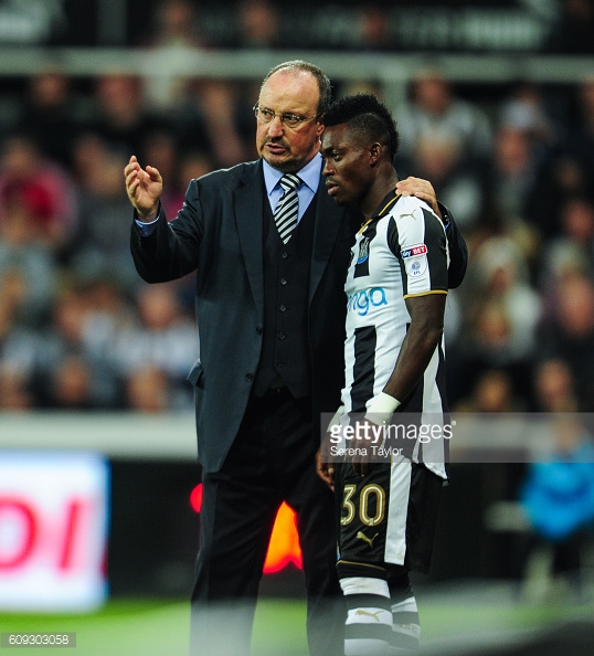 Christian Atsu and Newcastle manager Rafa Benitez