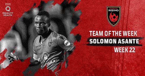 Solomon Asante named in USL Team of the Week after netting a hattrick