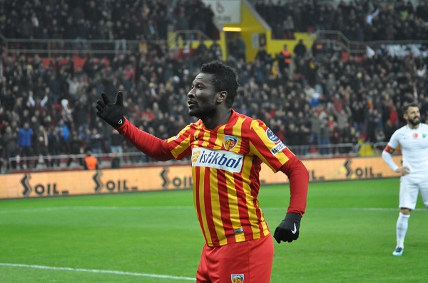 Asamoah Gyan's header seals win for Kayserispor in Turkish top-flight