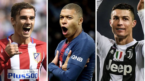 Ronaldo, Mbappé, Griezmann; Globe Soccer nominees