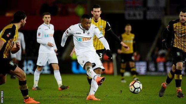 Ayew was on target for Swansea