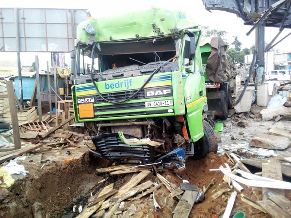 Truck crushes trader to death, injures several others