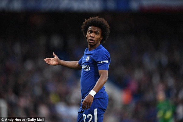 Barcelona have increased their offer for Chelsea star Willian to £60million including add-ons