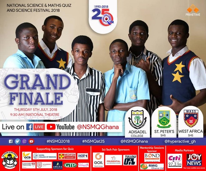NSMQ 2018: Final clash between Adisadel College, St. Peters SHS and West Africa SHS