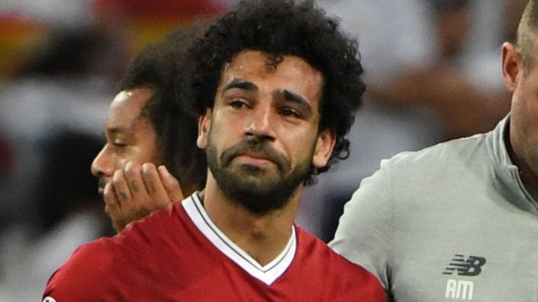 Mohamed Salah was substituted 31 minutes into the Champions League final