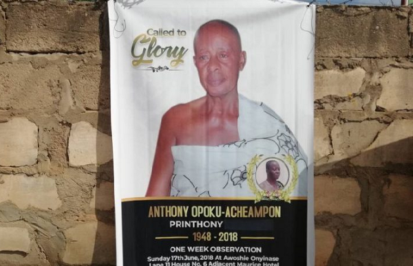 Late Anthony Opoku-Acheampon will be laid to rest on August 18