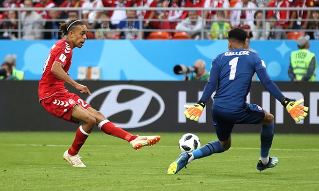 Yussuf Yurary Poulsen scored the only goal as Denmark beat Peru 1-0  in Russia 2018