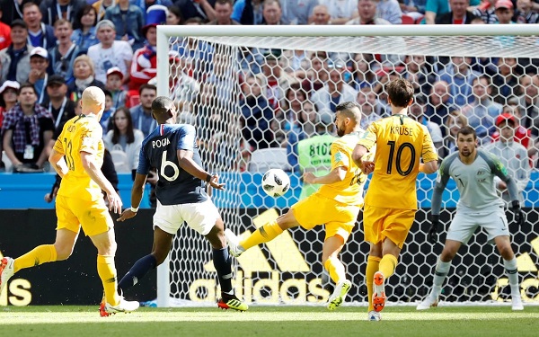 Pogba scored as France beat Australia 2-1 in Russia 2018