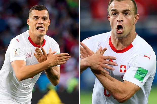 Granit Xhaka (left) and Xherdan Shaqiri both play their football in England E-mail