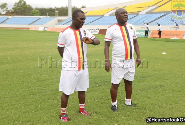 Coach Henry Wellington (right) has had his contract terminated by Hearts of Oak