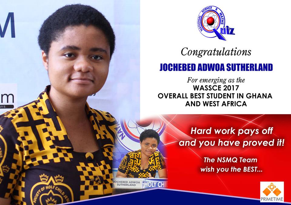 This Holy Child graduate was the best overall WASSCE student in West Africa making Ghana proud