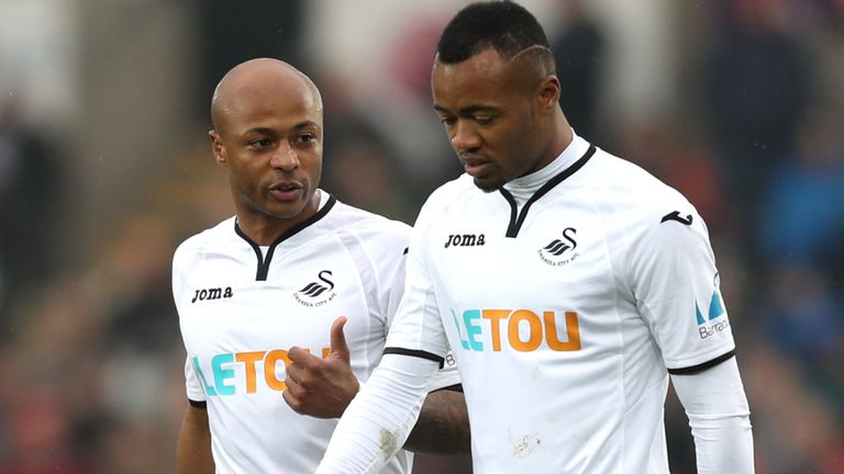 Andre Ayew (left) and Jordan Ayew (right)