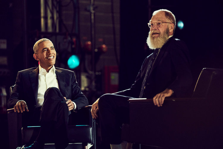 Former US President Barack Obama On the première episode of David Letterman's Netflix series
