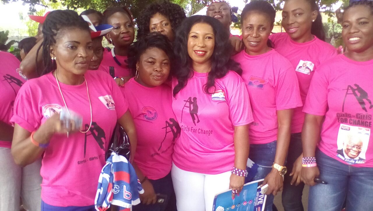 Ms. Vera Wiredu, National Coordinator, Girls, Girls Movement of NPP and some of her ladies