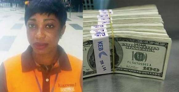 Cleaner returns money found in the airport toilet