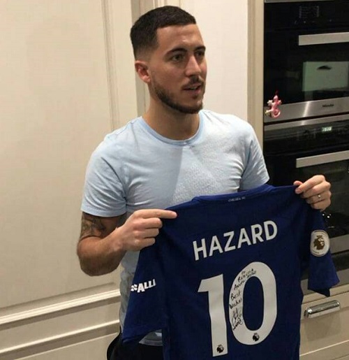 Chelsea player Eden Hazard sent a jersey to Rebecca Akufo-Addo
