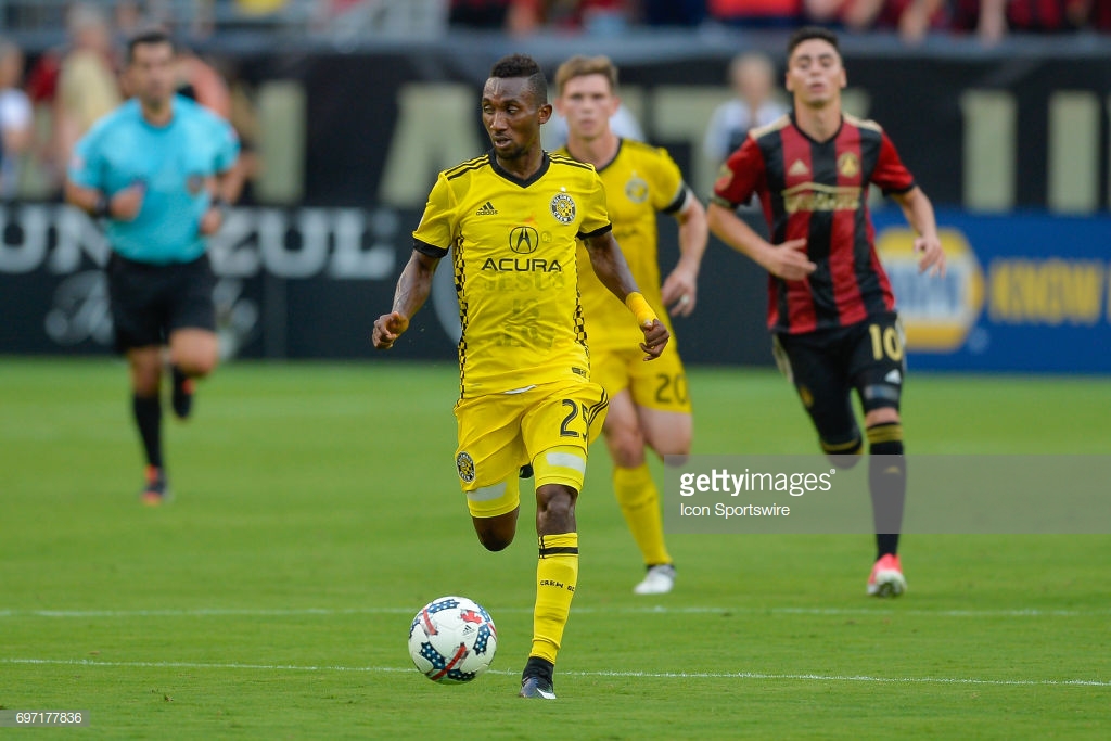 Harrison Afful in action for Columbus Crew