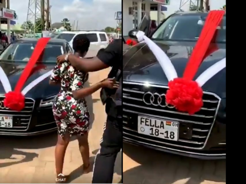 VIDEO: Medikal gets Fella Makafui a new car