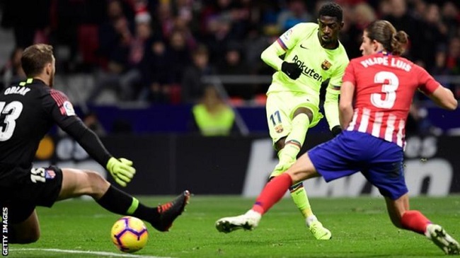 Late Dembele strike rescues point for Barcelona