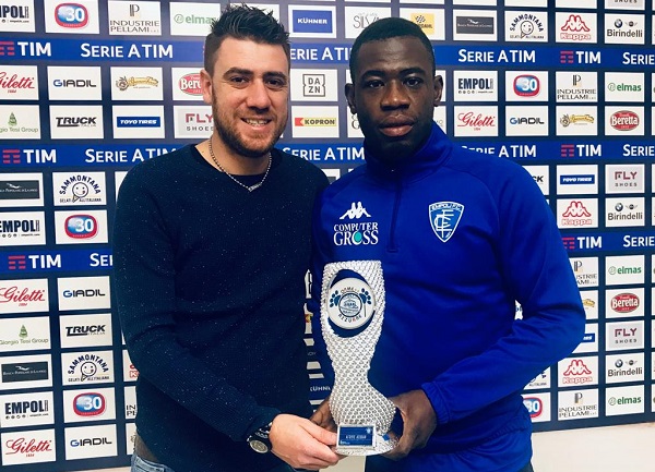 Afriyie Aquah crowns fan's player of the month by Empoli