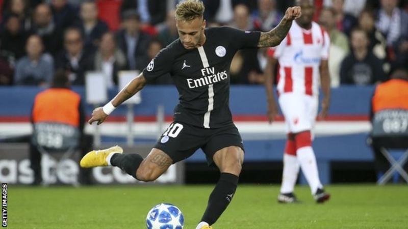 Neymar's hat-trick ensured he became the joint-highest scoring Brazilian in Champions League history, level with Kaka on 30 goals (Image credit: Getty Images) 
