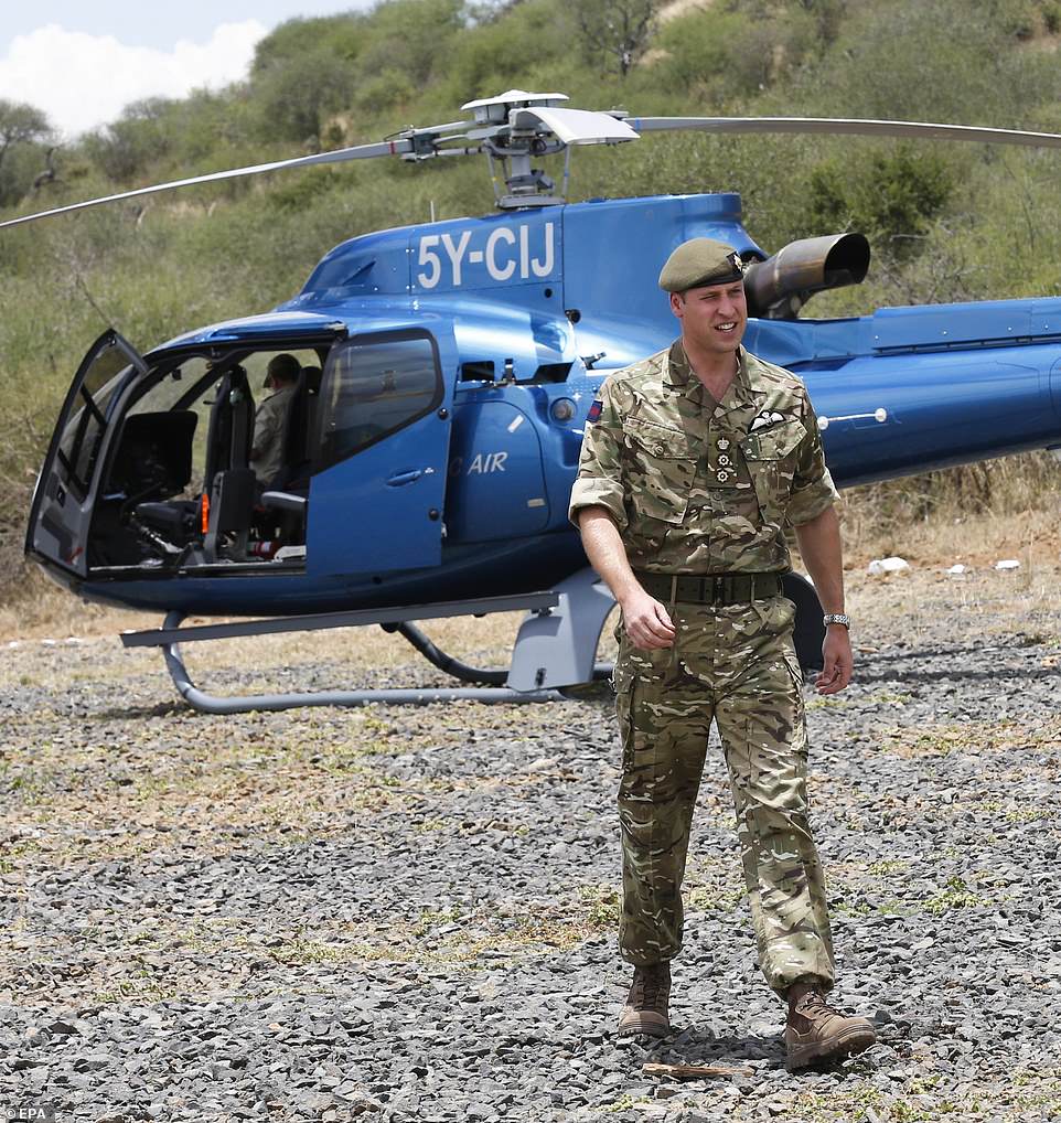 Prince William has completed his week-long tour of Africa with a visit to Kenya, where he visited the Irish Guards