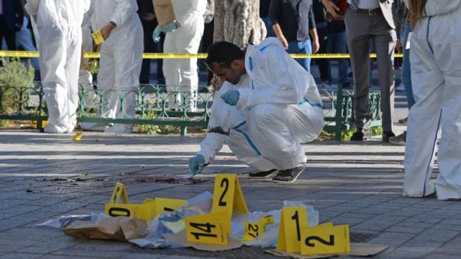 Monday’s _suicide bombing in the capital, Tunis, injured nine people.