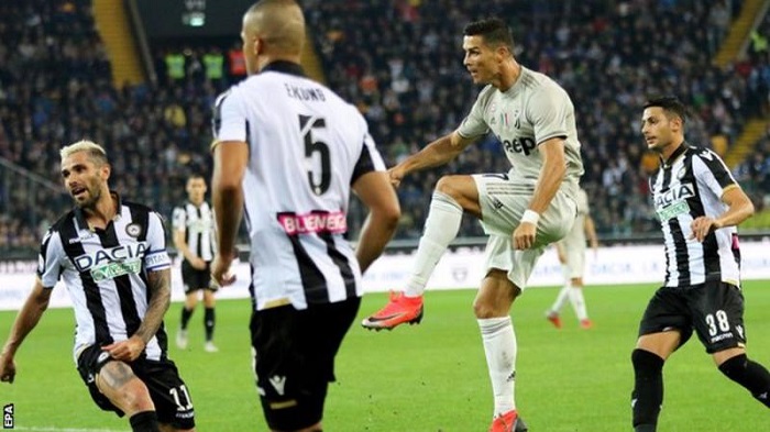 Ronaldo scores as Juventus keep 100% record with win over Udinese
