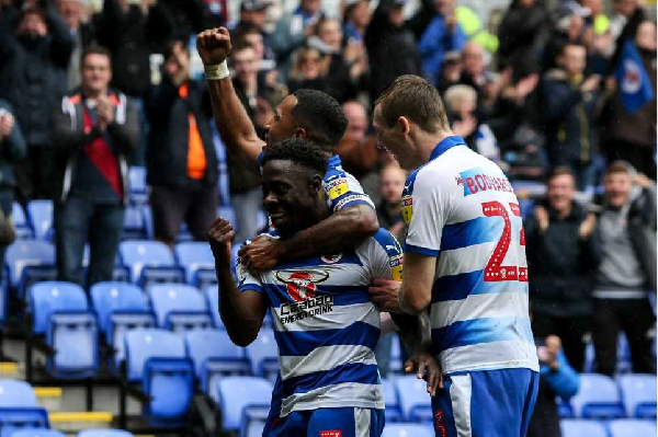 Andy Yiadom celebrates his first goal