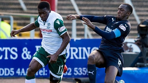 Thomas Agyepong registered his first goal for new side Hibernian