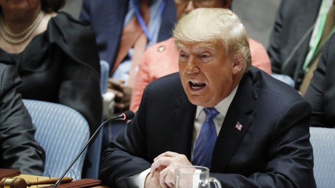 Donald Trump was chairing the UN Security Council on Wednesday 