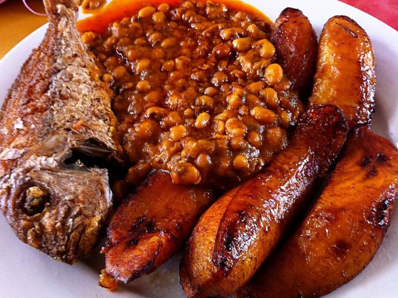 plantain with beans