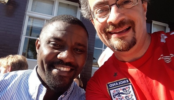 John Dumelo (left) and Jon Benjamin (right)