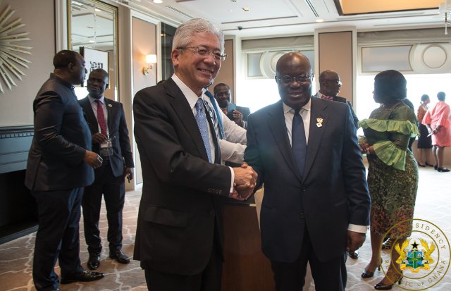 President Akufo-Addo with the President and CEO of Toyota Tsusho, Ichiro Kashitani