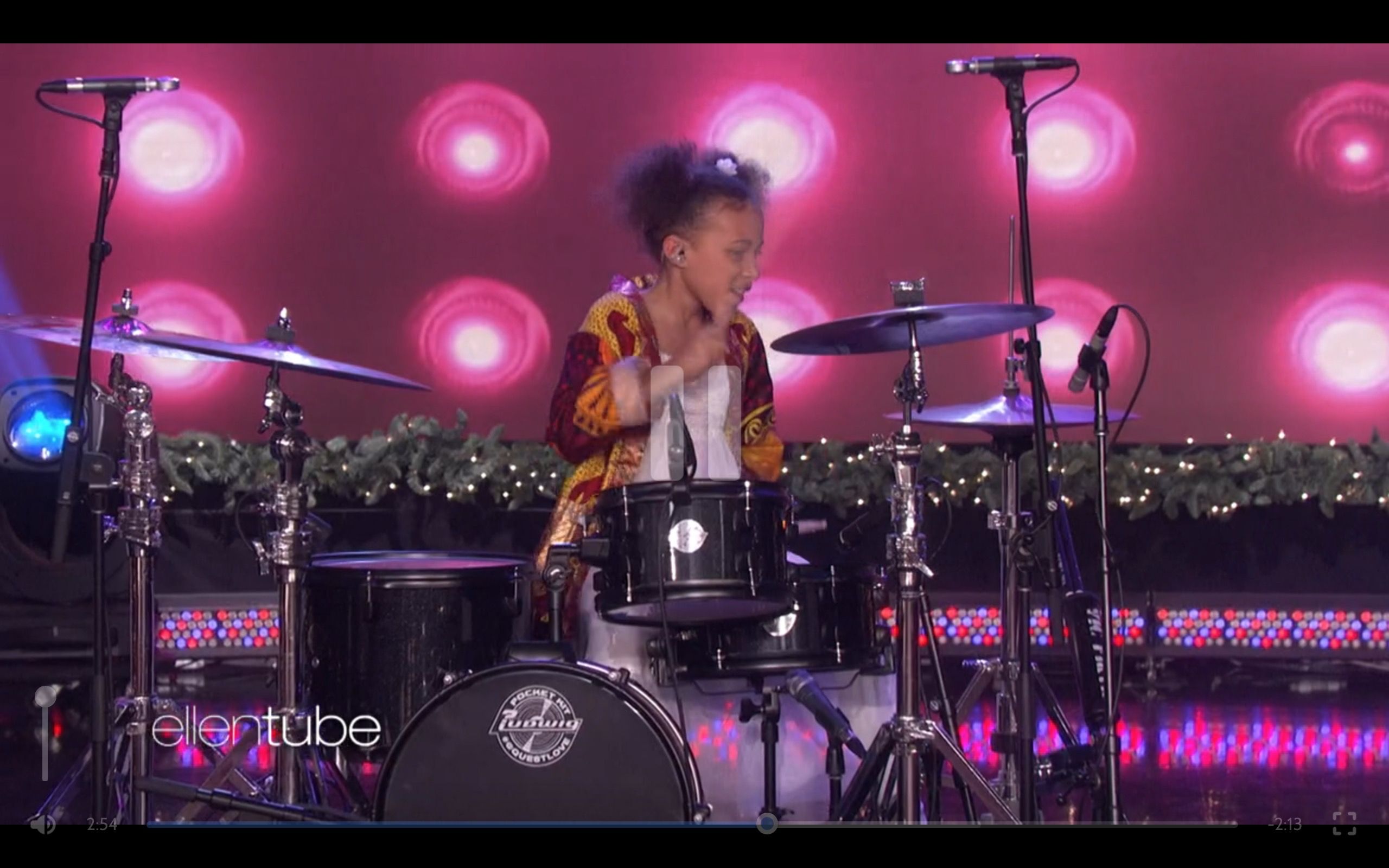 South African 9-year-old drummer performs on Ellen show