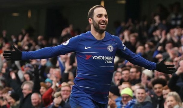 EPL: Higuain hits brace as Chelsea thump Huddersfield 5-0