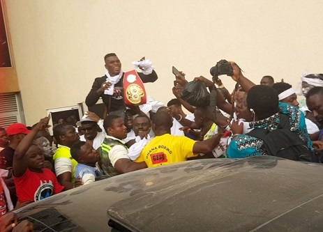 IBF Lightweight champoin Richard Commey arrives in Ghan