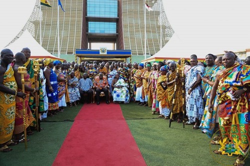 President Akufo-Addo after presenting a Constitutional Instrument to the newly-created Ahafo Region