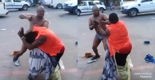 PHOTOS: Husband & wife fights naked on the streets